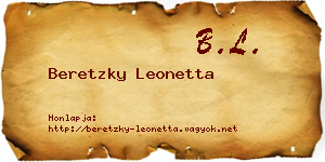 Beretzky Leonetta névjegykártya